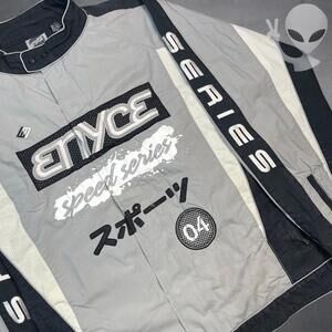 Enyce Men's XXL Gray Speed Racing Series Zip Up NASCAR Jacket Vintage 90s